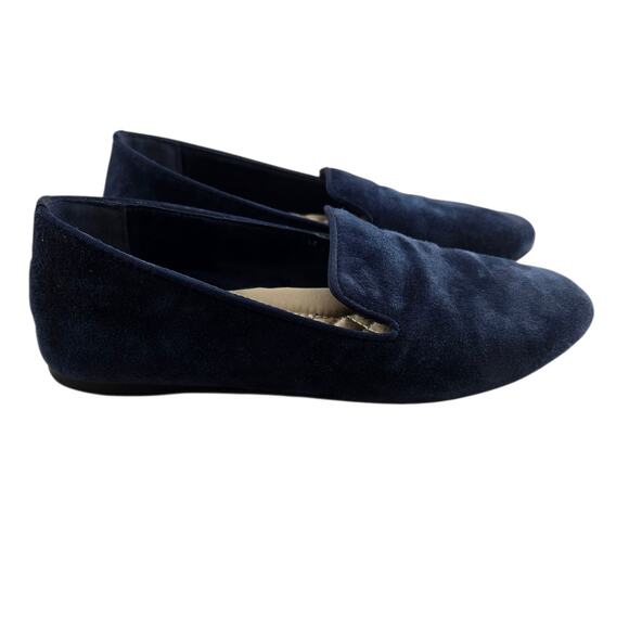 Birdies Starling Flats Womens 5.5 Blue Suede Loafers Slip On Comfort Preppy - Picture 1 of 10